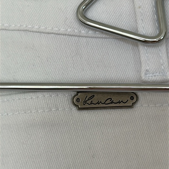 KANCAN white shorts modesty distressed sewn cuff mid rise Zip front NWT - Picture 8 of 9